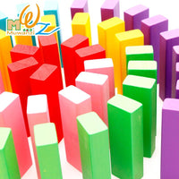 Wooden Stacking Blocks Jenga Game for Kids, Colorful Educational Balance Toy