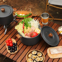 4L Large Capacity Ultralight Aluminum Alloy Outdoor Hot Pot Cookware Set for Camping BBQ 3-5 People