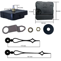 DIY Quartz Wall Clock Movement Kit with Metal Hands