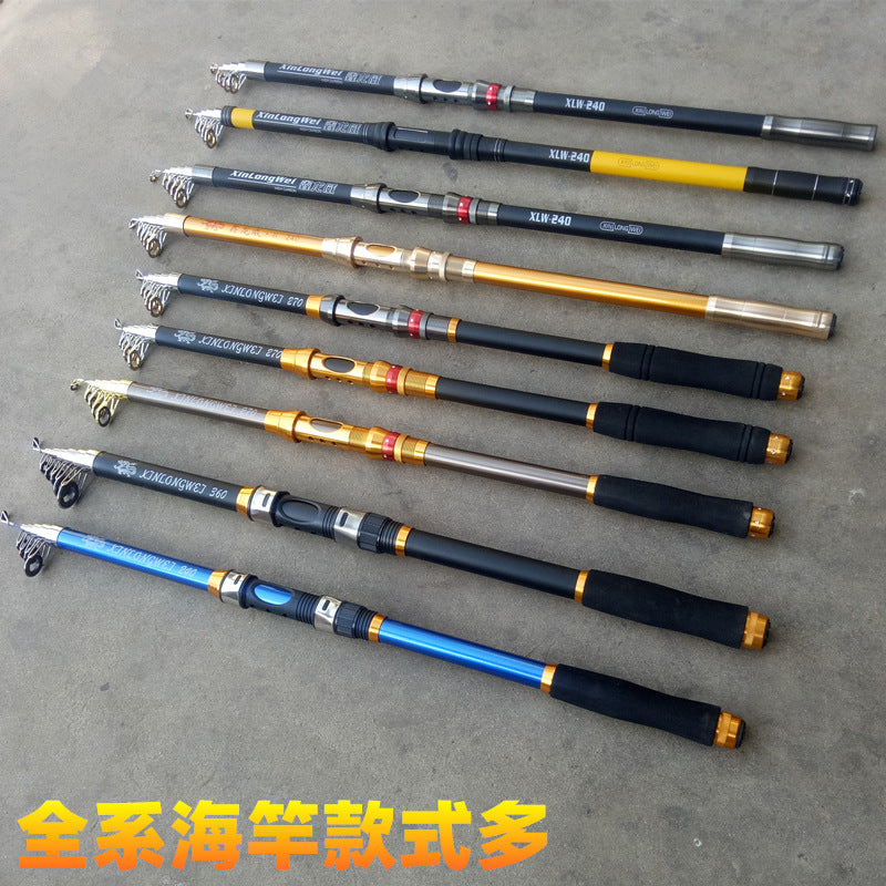 Telescopic Seafishing Rod Hard Tone Long Cast Fishing Pole Set