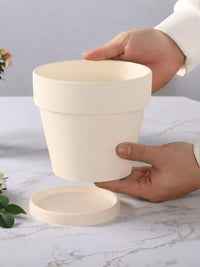 Breathable Terracotta Planter Pot for Succulents Orchids Green Plants, Minimalist Design with Drainage Tray Option