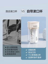 Portable Travel Mouthwash Cup and Toothbrush Set with Storage Case