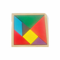 Wooden Tangram Puzzle Set for Kids, Educational Brain Teaser Blocks