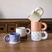 Vintage Embossed Glass Milk Coffee Dessert Cup Set