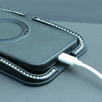 Car Dashboard Anti-Slip Mat with Phone Holder and Storage