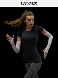 Unisex Ice Silk UV Protection Arm Sleeves for Cycling & Sports