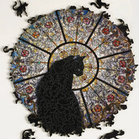 Irregular Wooden Church Cat Jigsaw Puzzle 372 Pieces for Adults