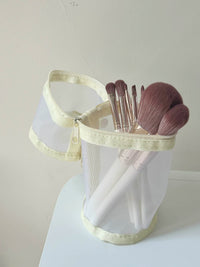 Cangzhou Dried Rose Makeup Brush Set with Storage Bag - Complete Eye Shadow, Eyeliner, and Face Brush Kit for Beginners