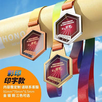 Colorful Metal Crystal Sports Medal for Football Basketball Badminton Marathon Dance Competitions