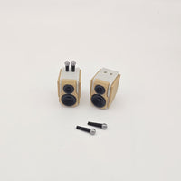 1:12 Dollhouse Miniature Speaker with Microphones Set, Simulation Audio System Model for Pretend Play