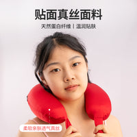 Silk Travel Neck Pillow for Neck Support and Rest