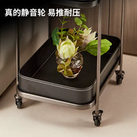 Stainless Steel Rolling Bar Cart with Storage for Home, Kitchen, or Living Room - Rose Gold Finish