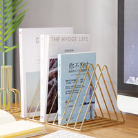 Nordic Creative Triangle Iron Art Bookends Desktop Organizer