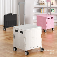 Foldable Shopping Cart with Aircraft Wheels, Portable Grocery Utility Cart for Camping and Hauling, Stair Climbing Design