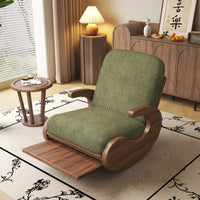 Chinese Style Solid Wood Rocking Chair Single Lounge Sofa for Balcony Garden