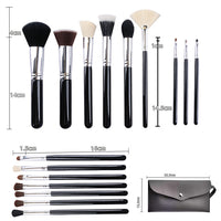 18-Piece Professional Makeup Brush Set with Soft Synthetic Bristles and Portable Bag
