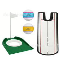 Golf Putting Practice Aid Set with Mirror, Putting Mat, and Alignment Balls