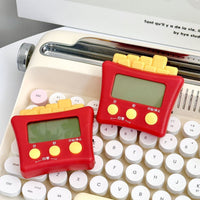 Cute French Fry Shaped Magnetic Kitchen Timer for Study & Cooking