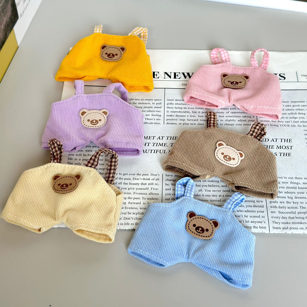 10cm Overall Doll Clothes for 14cm Plush Dog Labubu Doll Replacement Outfit