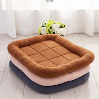 Pet Bed Dog Mat Winter Warm Small Medium Pet Nest Cat Bed Teddy Velvet Cushion