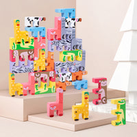 Kids Creative Animal Stacking Blocks Wooden Educational Balance Toy