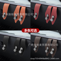 Car Seat Headrest Hook with Leather Trim - Single or Double Hook for Purses, Bags & Groceries