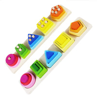 Wooden Geometric Stacking Blocks Montessori Educational Toy for Toddlers