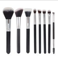 8-Piece Portable Makeup Brush Set with Storage Bag