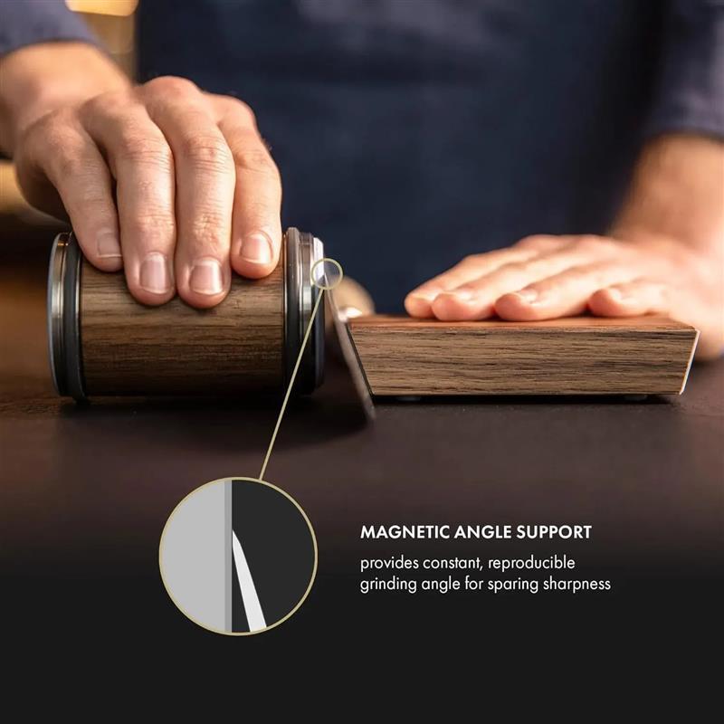 Adjustable Angle Rolling Knife Sharpener with Replaceable Heads for Kitchen Knives and Scissors