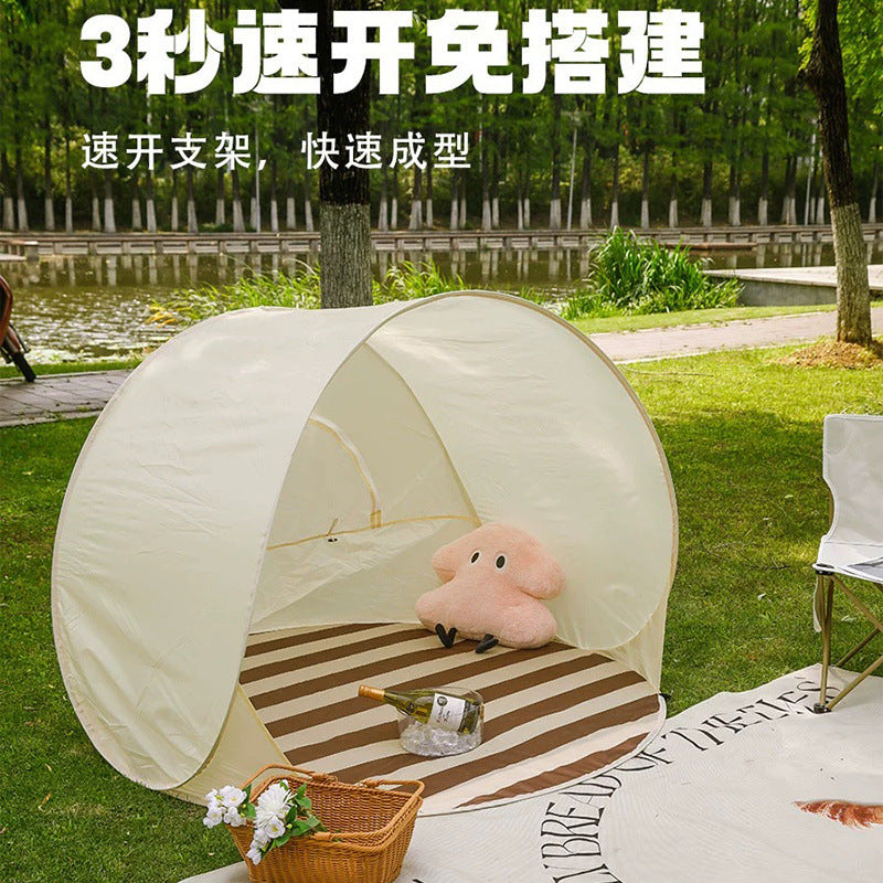 Kids' Indoor/Outdoor Play Tent with Star Lights and Bunting, Foldable Portable Sunshade