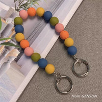 Hand-Woven Colorful Beaded Phone Lanyard with Anti-Loss Keychain for Phones and Keys