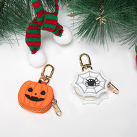 Halloween Pumpkin Keychain Mini Bag Charm Christmas Spiderweb Snowflake Santa Claus Pendant