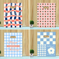 Cartoon Pattern LDPE Plastic Gift Bags with Die-Cut Handles for Apparel Boutiques