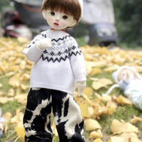 BJD Doll Fair Isle Knitted Sweater Retro Jacquard Top