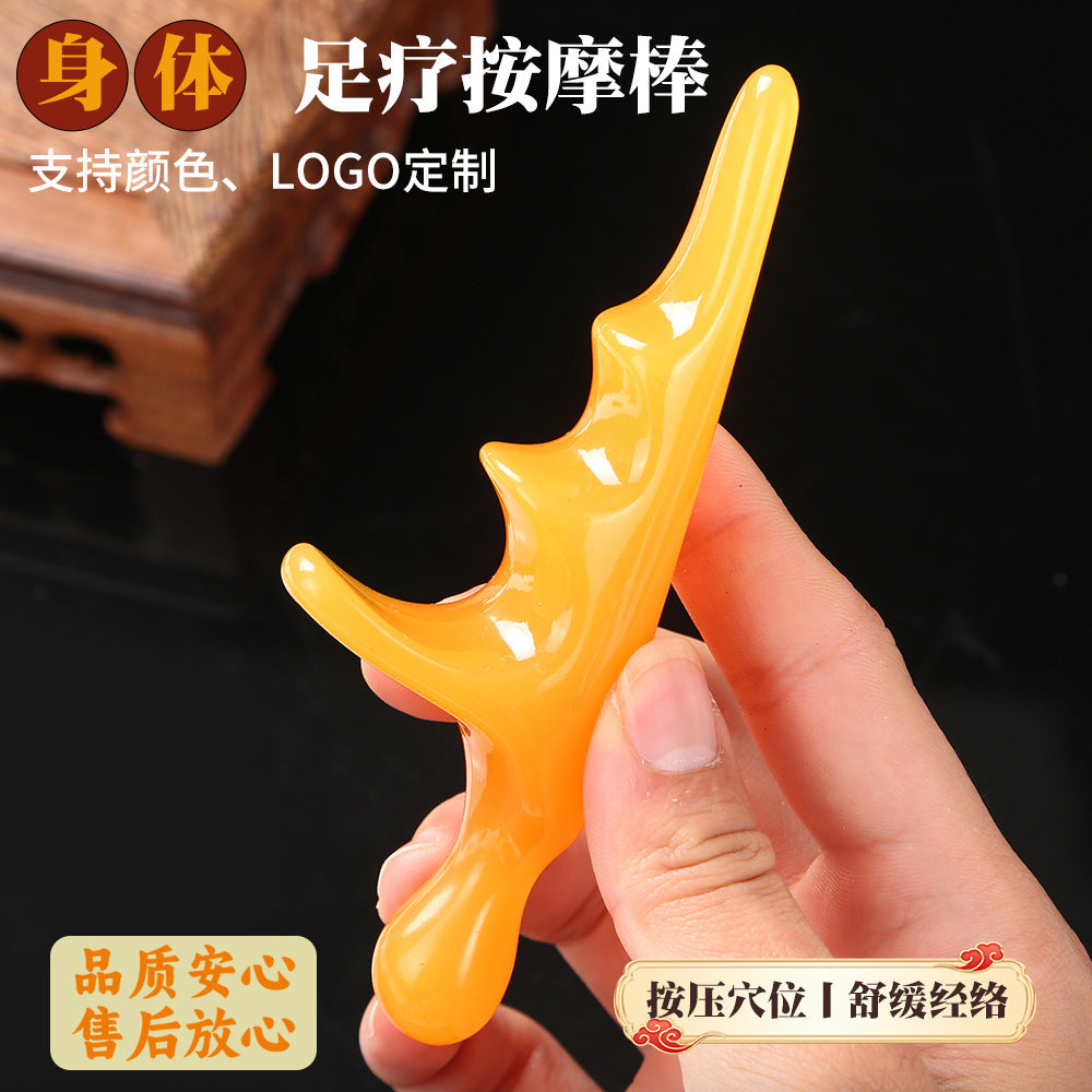 Resin Foot Massager Scraper Tool for Acupressure and Reflexology