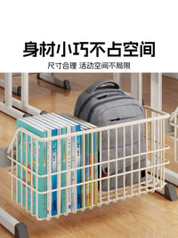 Under-Desk Storage Basket for Students, No-Drill Hanging Organizer for Books, Stationery, and Backpacks