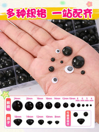 Flat Black Round Safety Eyes for DIY Craft Doll Making and Amigurumi