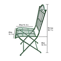 Outdoor Garden Wrought Iron Vintage Foldable Chair for Villa Homestay Dining and Home Use, Single Person Backrest Chair