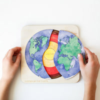 Montessori Wooden Earth Layers & Solar System Puzzle for Kids Early Learning