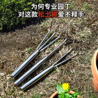 Stainless Steel Garden Rake for Potted Plants and Soil Loosening