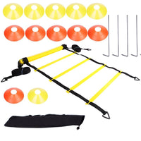 Football Agility Training Set with Ladder, Cones, Hurdles, and Resistance Parachute for Speed & Fitness