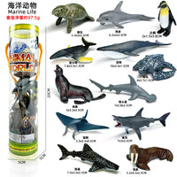 Ocean Animal Figurines Set with Carrying Bucket - Realistic Mini Sea Creatures for Kids