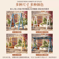 Outdoor Solid Wood Swing Chair for Patio Garden