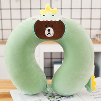 Cartoon Memory Foam U-Shaped Neck Pillow for Travel and Neck Support