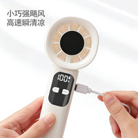Mini Handheld USB Turbo Fan with 100-Speed Digital Display and Fast Charging
