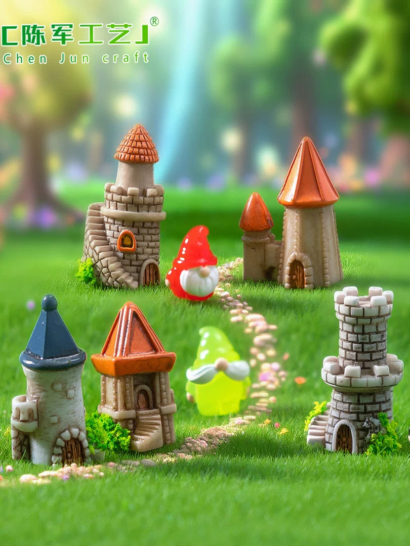 Miniature European Retro Castle Ornaments for DIY Garden and Desktop Decor