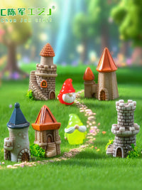 Miniature European Retro Castle Ornaments for DIY Garden and Desktop Decor