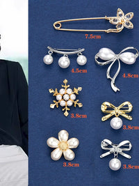 Fashion Brooch Pin Set for Waist Adjustment, Anti-exposure, and Clothing Decoration