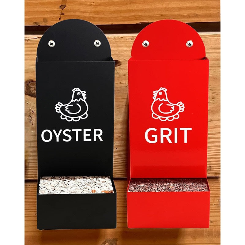 Hanging Metal Poultry Feeder for Chickens, Anti-Scatter & Splash-Proof, for Oyster Shells & Grit