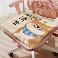 Cartoon Faux Cashmere Seat Cushion for Office & Students, Soft Plush Chair Pad for Winter, Cold Insulation